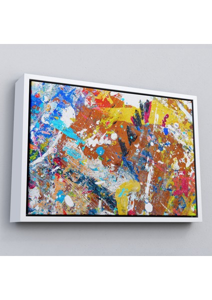 Çerçeveli Soyut Yağlıboya Görünüm Dekoratif Kanvas Duvar TABLOSU-3477 fırsatları