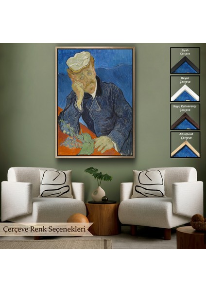 Çerçeveli Vincent Van Gogh - Doktor Paul Gachet TABLO-7467