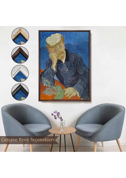 Çerçeveli Vincent Van Gogh - Doktor Paul Gachet TABLO-7467