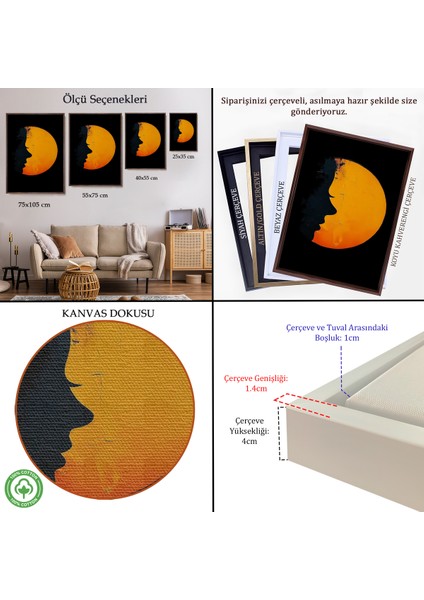 Çerçeveli Güneş ve Kadın Silüeti TABLO-7588 indirimleri