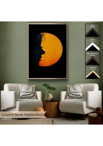 Çerçeveli Güneş ve Kadın Silüeti TABLO-7588