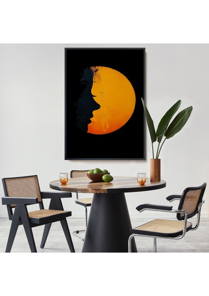 Çerçeveli Güneş ve Kadın Silüeti TABLO-7588