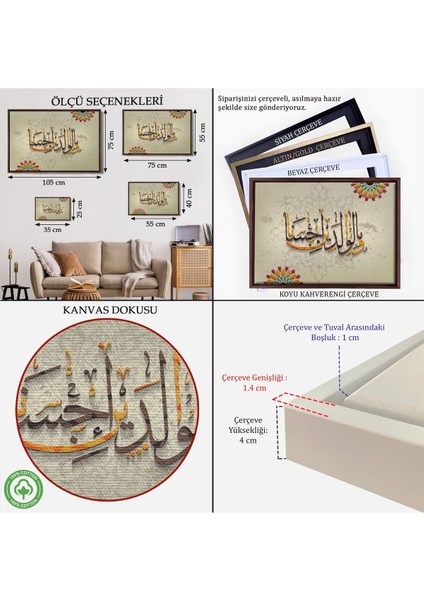 Çerçeveli ve Allah Anne Babaniza Iyi Davranmayı Emretti (Isra Suresi 23.ayet) Duvar TABLOSU-3272 indirimleri