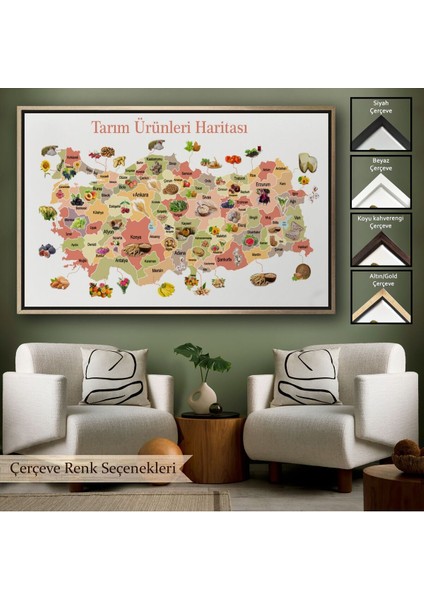 Çerçeveli Tarım Ürünleri Yerli Malı Haftası Türkiye HARITASI-1046