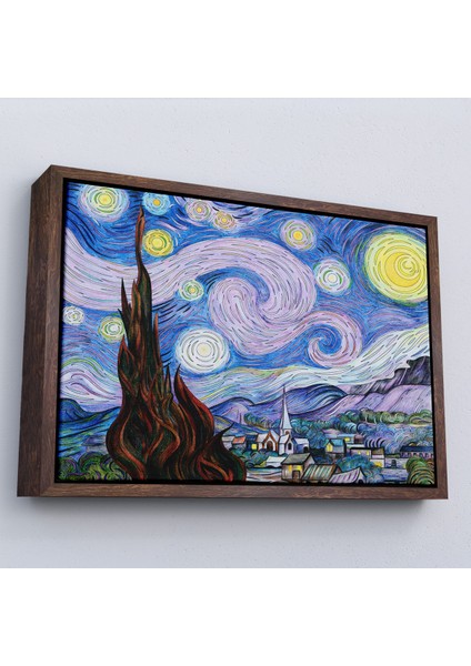 Çerçeveli Vincent Van Gogh - Yıldızlı Geceler Premium Görüntü TABLOSU-7163 fiyatları