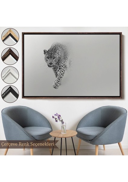 Çerçeveli Leopar Dekoratif Kanvas TABLO-1154