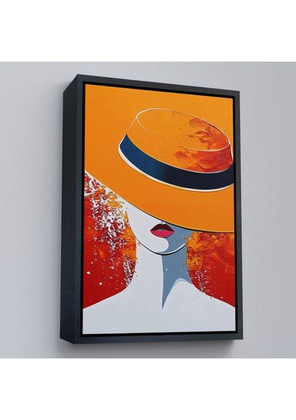 Çerçeveli Turuncu Şapkalı Retro Kadın TABLO-7589 modelleri