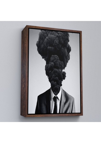 Çerçeveli Kafasından Kara Duman Çıkan Adam TABLOSU-7926 fiyatları