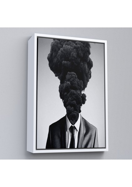 Çerçeveli Kafasından Kara Duman Çıkan Adam TABLOSU-7926 fırsatları