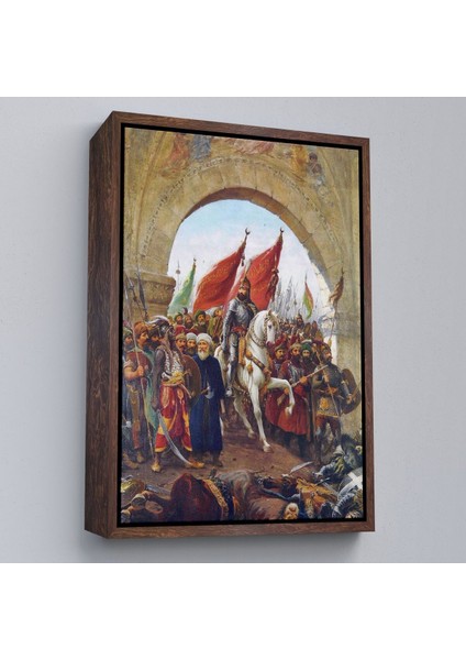Çerçeveli Fausto Zonaro Fatih Sultan Mehmet Istanbul'a Girerken Kanvas TABLO-5298 fiyatları
