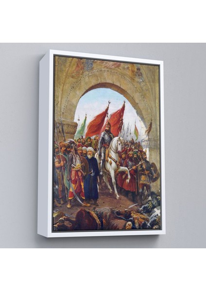 Çerçeveli Fausto Zonaro Fatih Sultan Mehmet Istanbul'a Girerken Kanvas TABLO-5298 fırsatları