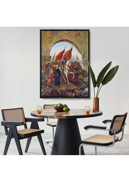 Çerçeveli Fausto Zonaro Fatih Sultan Mehmet Istanbul'a Girerken Kanvas TABLO-5298