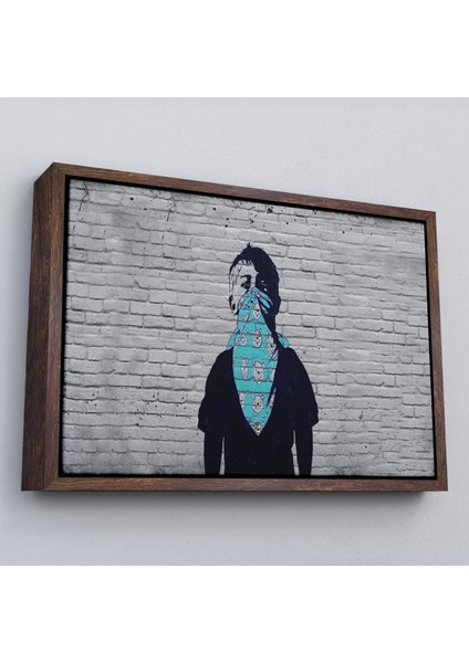 Çerçeveli Bansky Anarşist Çocuk Kanvas TABLOSU-5025 fiyatları