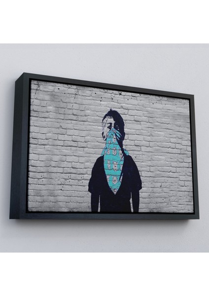 Çerçeveli Bansky Anarşist Çocuk Kanvas TABLOSU-5025 modelleri