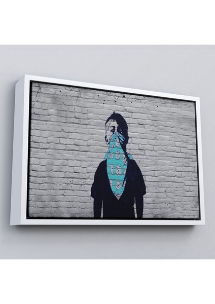Çerçeveli Bansky Anarşist Çocuk Kanvas TABLOSU-5025 fırsatları