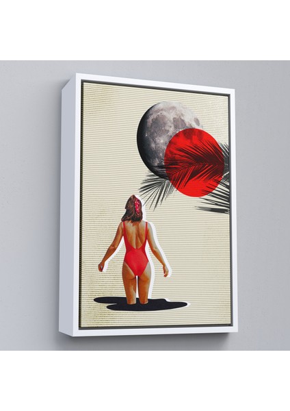 Çerçeveli Mayolu Kadın Pop Art TABLOSU-7874 fırsatları