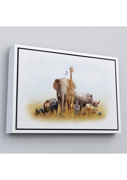 Çerçeveli Hayvanlar Alemi Dekoratif Kanvas TABLO-1146