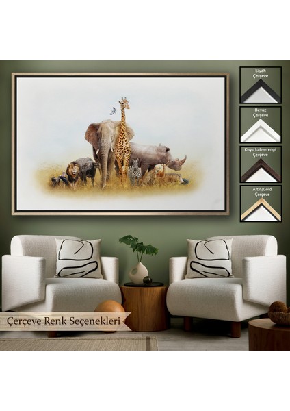 Çerçeveli Hayvanlar Alemi Dekoratif Kanvas TABLO-1146 indirimleri