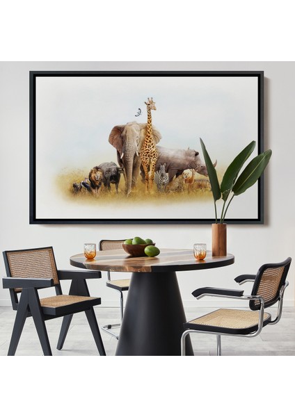 Çerçeveli Hayvanlar Alemi Dekoratif Kanvas TABLO-1146