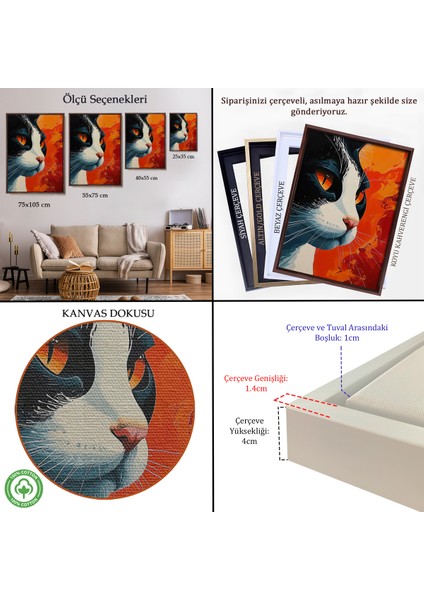Çerçeveli Cool Kedi TABLO-7658 indirimleri