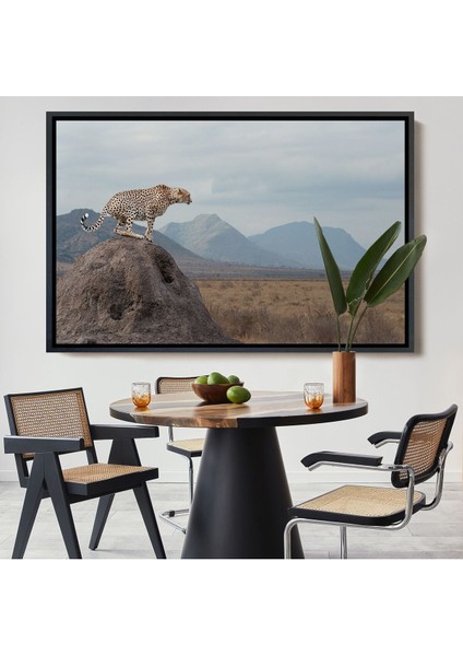 Çerçeveli Leopar Dekoratif Kanvas Tablo -1127
