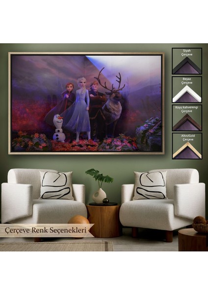 Çerçeveli Disney Animation Frozen 2 Karakterleri Dekoratif TABLO-3685