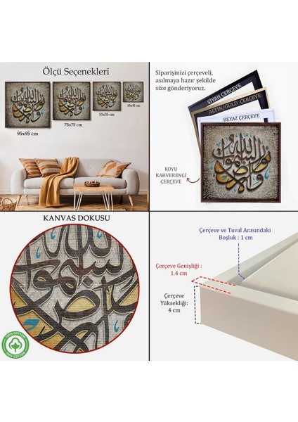 Çerçeveli Allah Göklerin ve Yerin Nûrudur Nur Suresi 35.ayet Ayet Yazılı Kanvas TABLO-3416 indirimleri