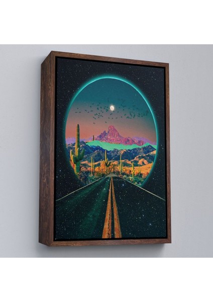 Çerçeveli Sürreal Colorado Yol Manzarası Dekoratif Duvar TABLOSU-6207 fiyatları