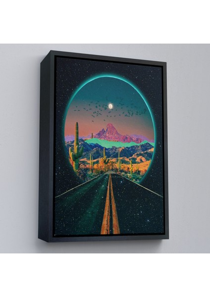 Çerçeveli Sürreal Colorado Yol Manzarası Dekoratif Duvar TABLOSU-6207 modelleri