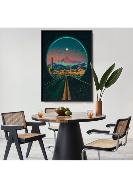 Çerçeveli Sürreal Colorado Yol Manzarası Dekoratif Duvar TABLOSU-6207