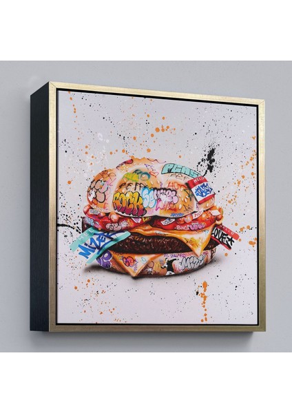 Çerçeveli Hamburger Graffiti Kanvas Tablo, Banksy Sokak Graffiti TABLO-5344 fiyatları