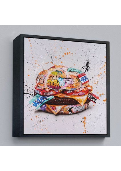 Çerçeveli Hamburger Graffiti Kanvas Tablo, Banksy Sokak Graffiti TABLO-5344 modelleri