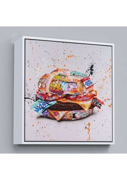 Çerçeveli Hamburger Graffiti Kanvas Tablo, Banksy Sokak Graffiti TABLO-5344 fırsatları