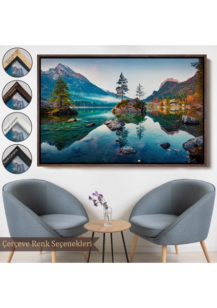 Çerçeveli Hintersee Gölü Almanya Dekoratif Kanvas Duvar TABLOSU-3563