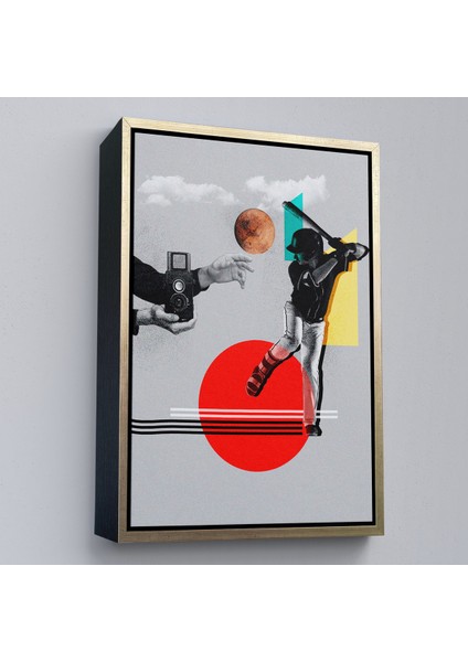 Çerçeveli Beyzbol Sporcusu ve Kamera Tutan Retro Eller TABLOSU-7917 modelleri