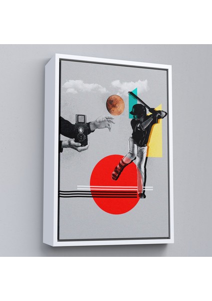 Çerçeveli Beyzbol Sporcusu ve Kamera Tutan Retro Eller TABLOSU-7917 fırsatları