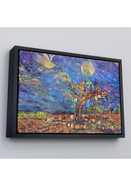 Çerçeveli Yaşlı Ağaç Ile Sihirli Moderd Manzara Duvar TABLOSU-3504 fırsatları