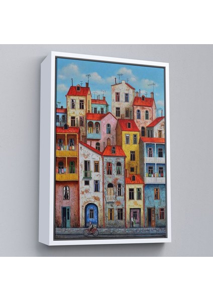 Çerçeveli Eski Gürcistan Tiflis Şehir Manzara Tablosu -6242 fırsatları