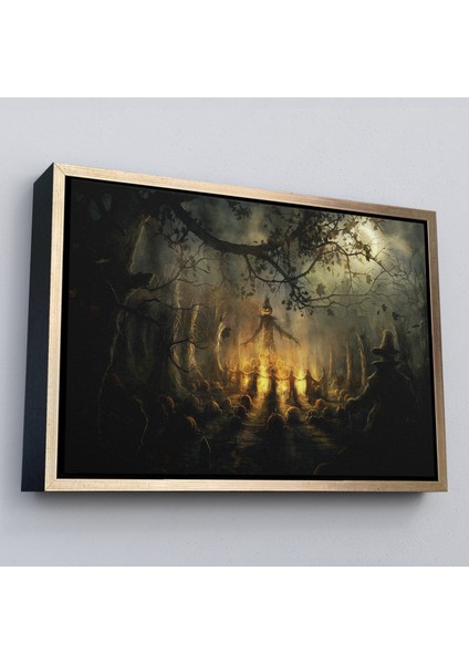 Çerçeveli Cadılar Bayramı Partisi Korkunç Ürkütücü Duvar Dekoru TABLOSU-5194 modelleri