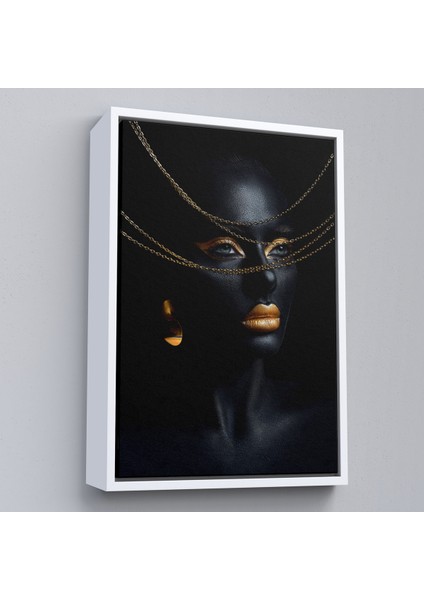 Çerçeveli Altın Detaylı Kadın TABLOSU-7879