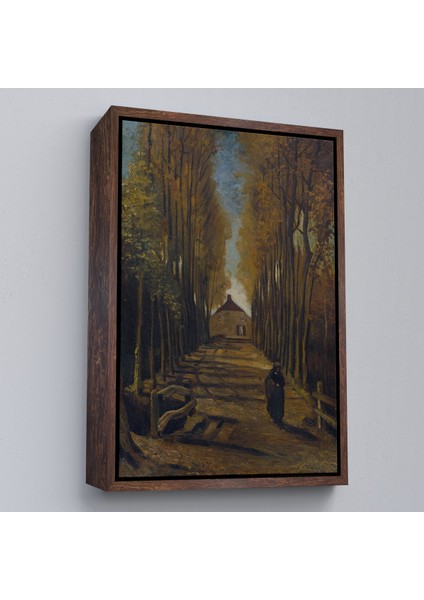 Çerçeveli Vincent Van Gogh - Sonbaharda Kavaklı Yol Tablo - Avenue Of Poplars In AUTUMN-7473