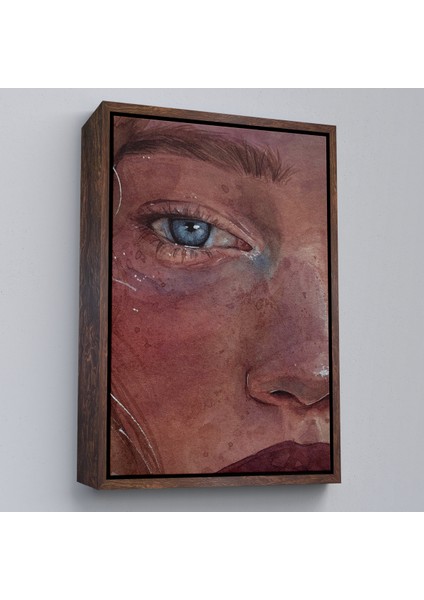 Çerçeveli Mavi Gözlü Kız Dekoratif Duvar TABLOSU-6335 fiyatları