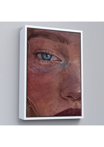 Çerçeveli Mavi Gözlü Kız Dekoratif Duvar TABLOSU-6335 fırsatları