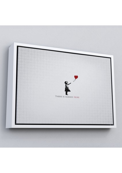 Çerçeveli Banksy Kırmızı Balonlu Kızın'ın Her Zaman Umut Vardır Yazılı TABLOSU-5012 fırsatları