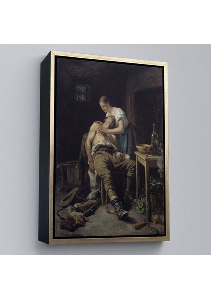 Çerçeveli Henry Jones Thaddeus Yaralı Kaçak Avcı (1881) Duvar TABLOSU-6059