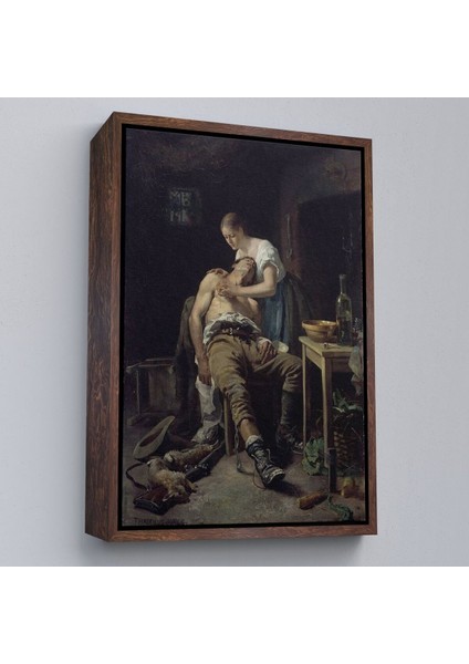 Çerçeveli Henry Jones Thaddeus Yaralı Kaçak Avcı (1881) Duvar TABLOSU-6059 fiyatları