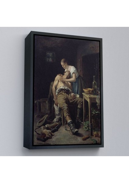 Çerçeveli Henry Jones Thaddeus Yaralı Kaçak Avcı (1881) Duvar TABLOSU-6059 modelleri