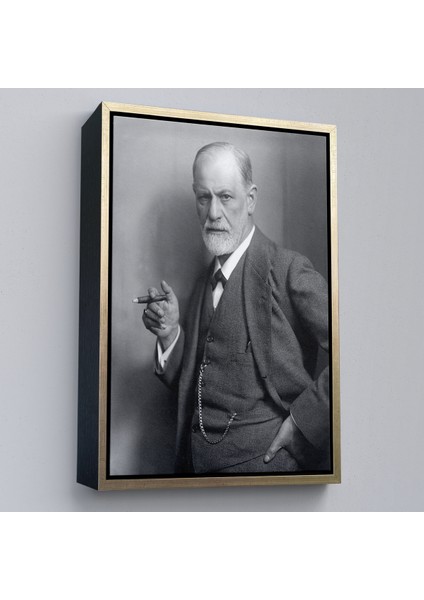 Çerçeveli Sigmund Freud Elinde Puro Ile Siyah Beyaz Fotoğrafı Kanvas TABLO-5238 fiyatları