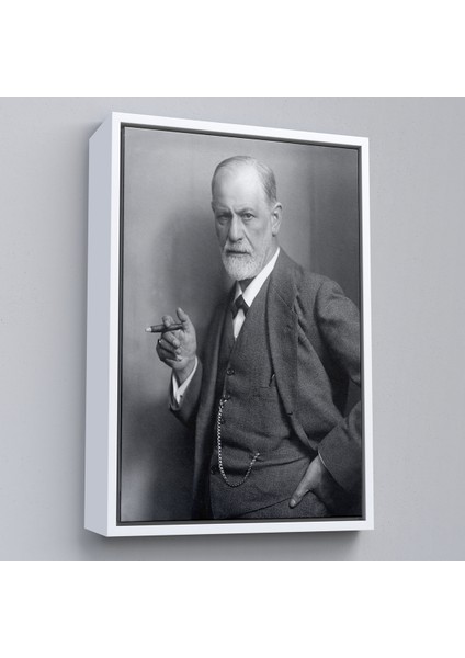 Çerçeveli Sigmund Freud Elinde Puro Ile Siyah Beyaz Fotoğrafı Kanvas TABLO-5238 fırsatları