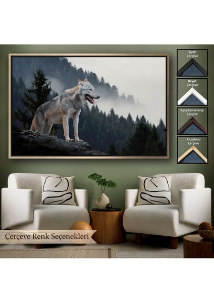 Çerçeveli Bozkurt Dekoratif Kanvas TABLO-1148